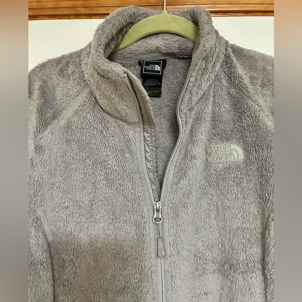 The North Face heavy grey fleece jacket skiing winter wear hiking S
